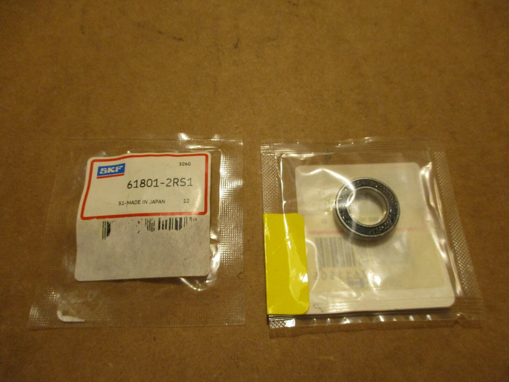 SKF Single Row Ball Bearing 61801-2RS1 NEW LOT OF TWO