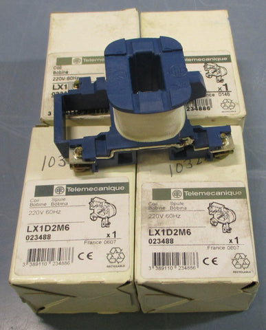 (Lot of 4) Telemecanique LX1D2M6 Contactor Coil 220V 60Hz 023488 LX1D2M6