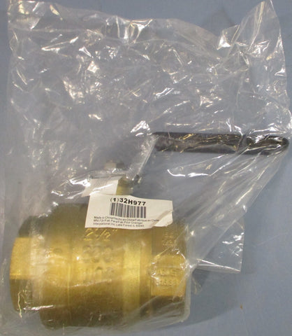 Grainger Approved 32H977 Ball Valve 21/2" 600PSI WOG Locking Lever 125PSIG