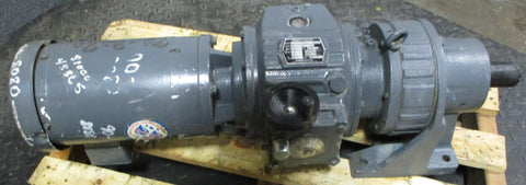 Shimpo Ringcone RA4073M1.5 Gearbox w/ Baldor VWDM3558T Motor 13/4" Shaft Dia