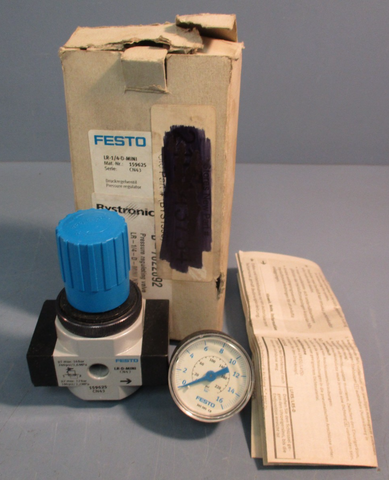 FESTO LR-1/4-D-MINI 159625 Pressure Regulating Valve w/Gauge
