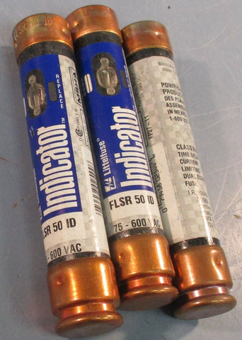 Littelfuse FLSR 50 ID Time Delay Dual Element Fuse Class RK5 75-600VAC Lot of 3