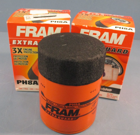 Lot of (2) FRAM Extra Guard PH8A, 10K Mile Change Interval Spin-On Oil Filter