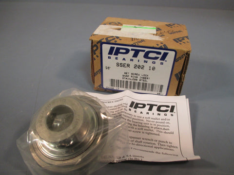 IPTCI Bearings Stainless Steel Ball Bearing 5/8" Set Screw Lock SSER20210