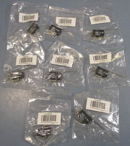 (Lot of 8) Grainger Approved 5JDZ9 Mini Snap Action Switch 10A 1/2HP 125/250VAC