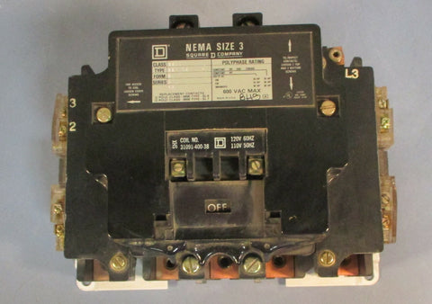 Square D 8810 SEO 12 Form S Series A NEMA Size 3 Motor Starter 120V Coil