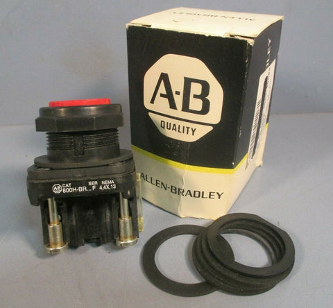 ALLEN BRADLEY RED PUSHBUTTON SWITCH SER. F 800H-BR