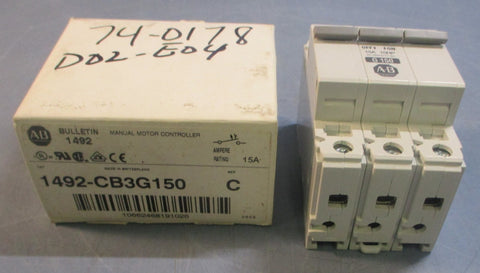 Allen Bradley 1492CB3G150 Ser C Manual Motor Controller 15A 10HP 3PH 480/277VAC