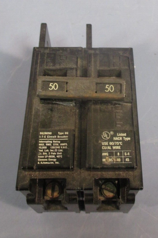 Siemens 50A 2Pole 120/240V BQ BoltOn Circuit Breaker BQ2B050