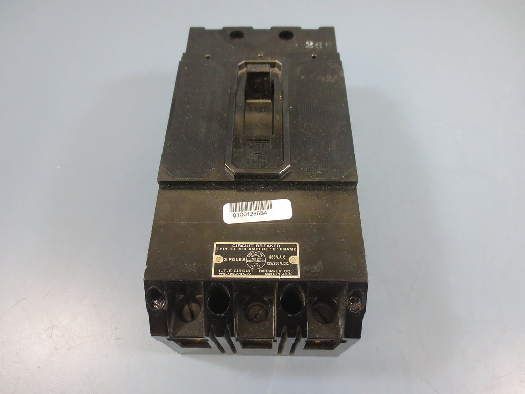 ITE I-T-E ET ET-4032 200 Amp 3 Phase 600V VAC Circuit Breaker