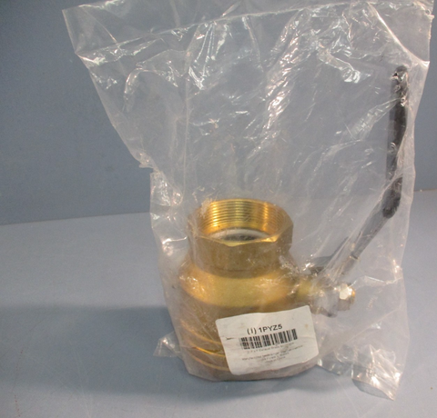Grainger 1PYZ5 2" F x F Exhaust Brass Ball Valve 200 PSI, Hand Operated