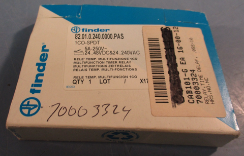 Finder 82.01.0.240.0000.PAS Time Delay Relay 5A-250V 24..48VDC & 24