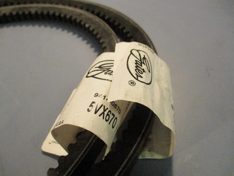 Lot of (2) Gates 5VX670 Super HC Cogged V-Belt 9414-0670 Made In USA
