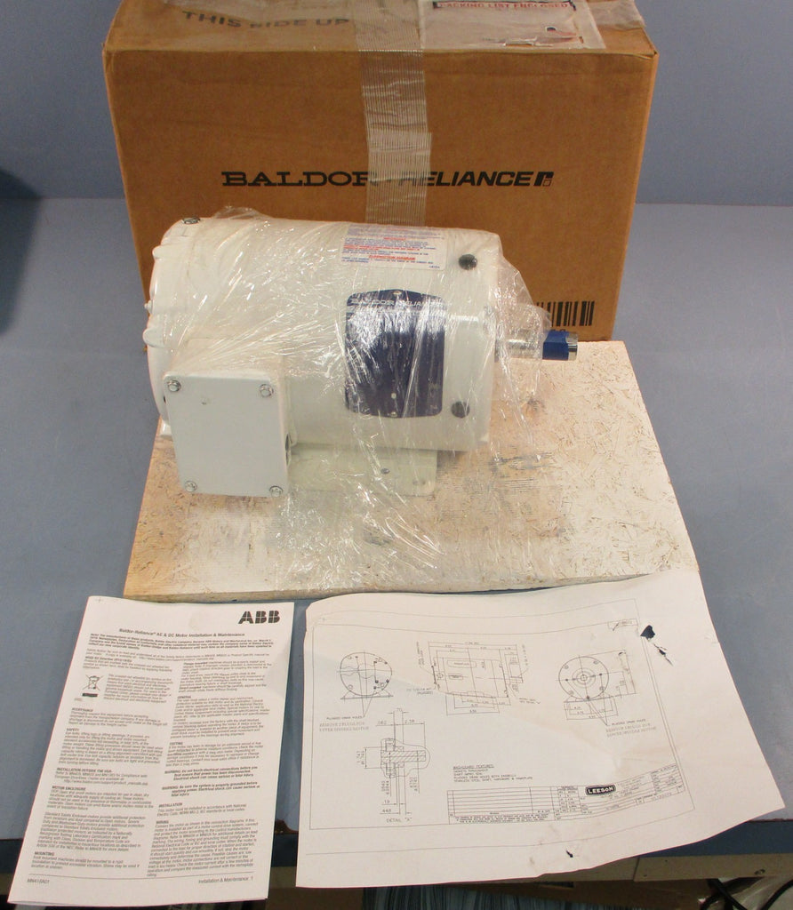 Baldor Reliance EWDM3546T Washdown Duty Motor 1HP 1770RPM 7/8" Shaft Dia