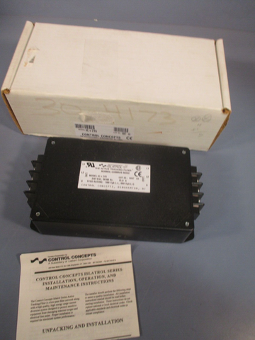 CONTROL CONCEPTS ISLATROL THE ACTIVE TRACKING FILTER 120VAC 50/60HZ 5A IC+215