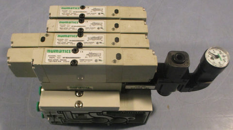 Numatics 051BB400M000061 and 051BA400M000061 5 Slot Solenoid Valve Manifold