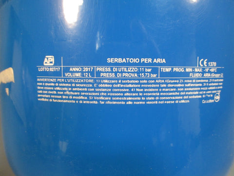 API COMPRESSED AIR RESERVOIR 12 LITER CAPACITY W0970600015