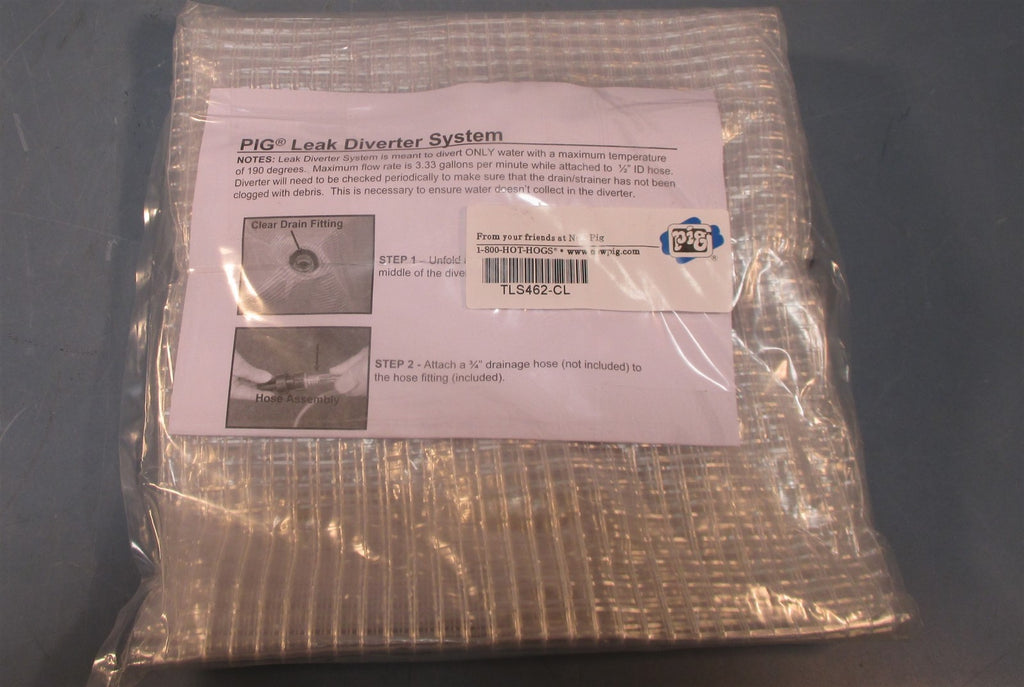 PIG TLS462-CL Pipe Leak Diverter Bag and Hose System Clear NIB