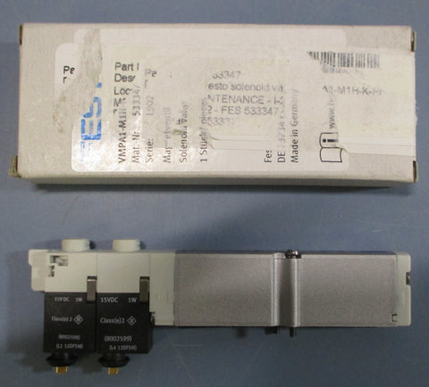 Festo 533347 Solenoid Valve VMPA1-M1H-K-PI 10mm Dia. 3MPa-10MPa 24VDC