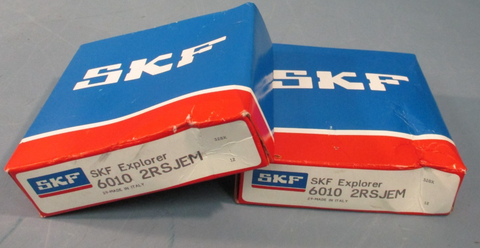 Lot of (2) SKF 6010 2RSJEM Deep Groove Ball Bearing