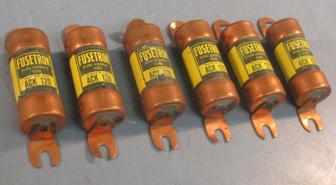 Bussmann Fusetron ACK120 Dual-Element Fuse ACK-120 120A Lot of 6