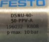 Festo DSNU-40-50-PPV-A Pneumatic Cylinder 196032 10bar Max 40mm Bore 50mm Stroke