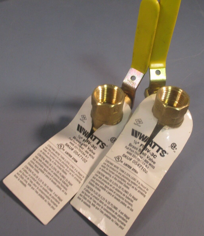 Lot of (2) Watts 1/2" Brass Ball Valve FBV3C Sku# 0547102