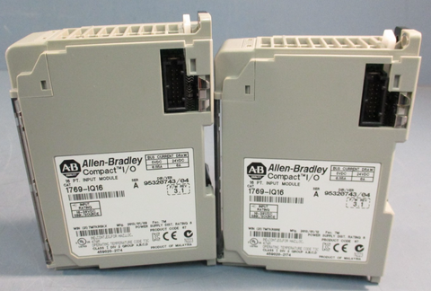 Lot of (2) Allen-Bradley 1769-IQ16 Compact I/O 16 Point Input Module Series A