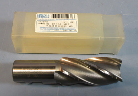 Putnam 11/2" HS Lead 7.955, 3" LOC 91177 AMC102 4 Flute End Mill NIB