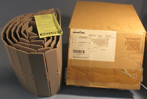 Rexnord LF820K7.5 Tabletop Conveyor Chain 10ft Long 7.5" Wide 1.5" Pitch