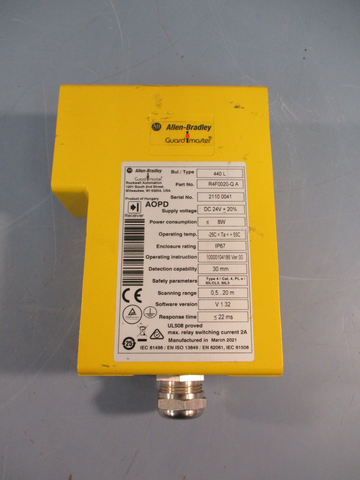 Allen Bradley 440LR4F0020Q Light Curtain, 0.520m, 30mm 440 L IP67 DC24V 8W
