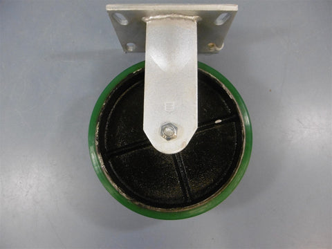 New Albion Alathane 8" X 2" Wheel Non Swivel Fixed Position Poly Cast Iron Black