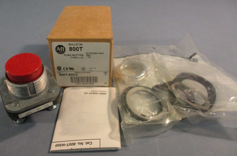 Allen Bradley 800T-B6D2 Extended Head Red Push Button Series T