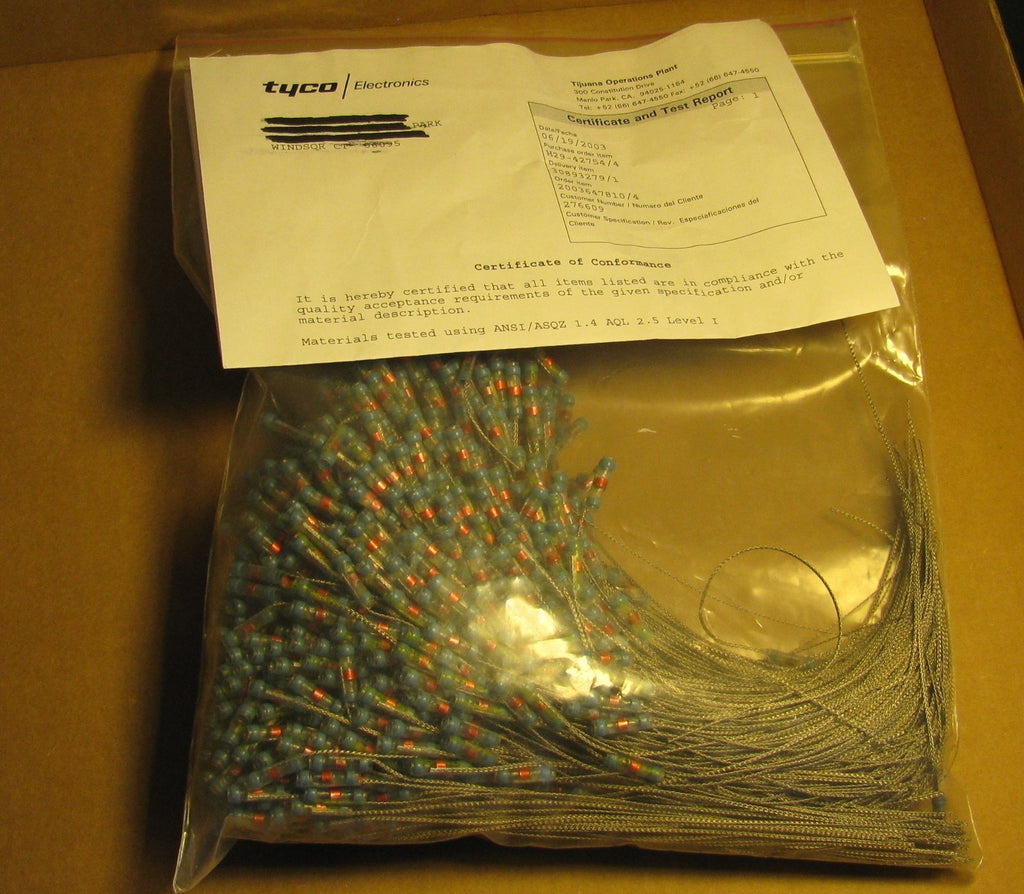 Bag 850+ TE Connectivity SO96-2-01 Shield Terminators w/ Solder Sleeve & Braid