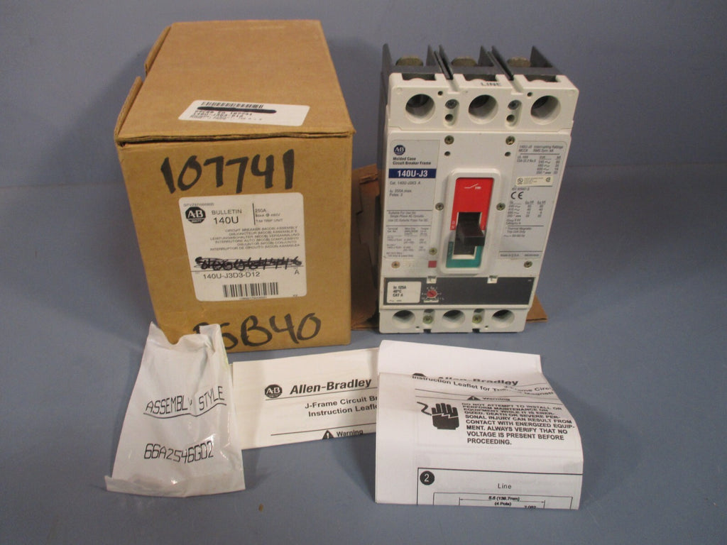 Allen-Bradley Circuit Breaker 250A 3 Poles J Frame Series A 140U-J3D3-D12