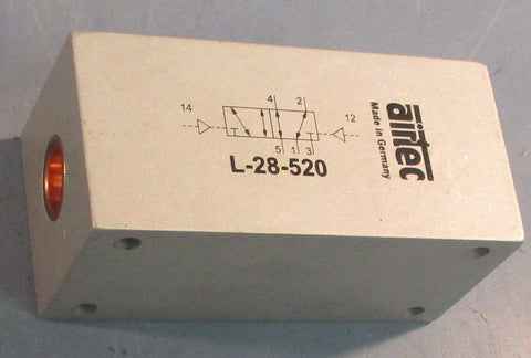 Airtec L-28-520 Bistable Air Pilot Valve G1/8" 0-10bar 0-140PSI 3" Length