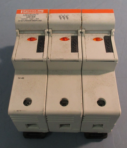 MERSEN FERRAZ SHAWMUT Fuseholder, UltraSafe, 750V50A, 800VAC 1000VDC US143I