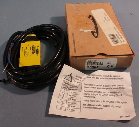 BANNER 25965 PHOTOELECTRIC SENSOR SM2A312D 24-240VAC, INFRARED, 2M CABLE