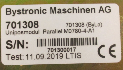 Bystronic Unipos 701308 Servo Module 3 - 18 Pin Connectors 9-1/2" Length