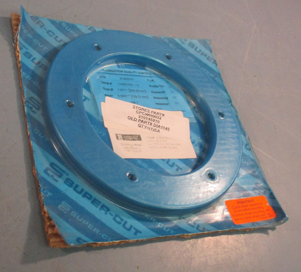 Super Cut 07958745555 Grinding Wheel Max 7600 RPM 5MM Glass 5-1/2" ID 8" OD