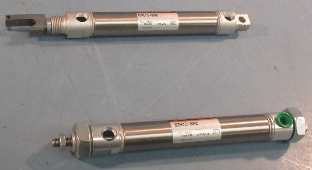 SMC NCME075-0300C Round Body Cylinder 3" Stroke 8-250PSI Lot of 2