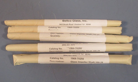 Lot of 5 Bellco Glass 196970250 Glass Impeller Shaft 10025 PROD007915