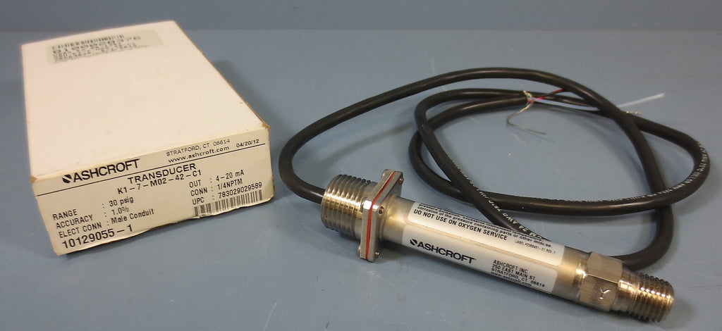 Ashcroft Pressure Tranducer K1-7-M02-42-C1 30psig