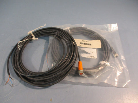 LOT OF 2 IFM ELECTRONICS PXCST CABLE 3 PIN M8 FEMALE ELB 5M PVC BK 24AWG 60VAC