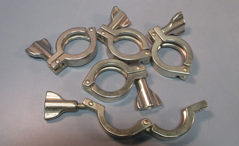 Wing Nut Stainless Steel Flange Clamps for 2" OD Flange lot of 5