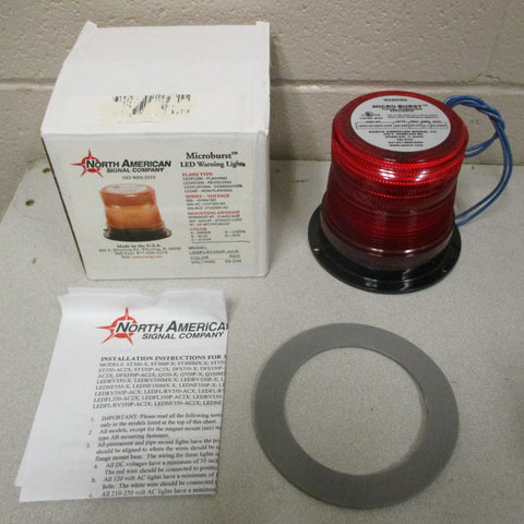 North American Signal Company LEDFLRV350P-ACR LED Warning Light Red 85-250V