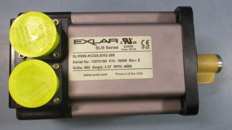 Exlar SLM Series SLM090-KCGS-EM2-268 Servo Motor Rev E 460V 4000RPM 3/4" Shaft