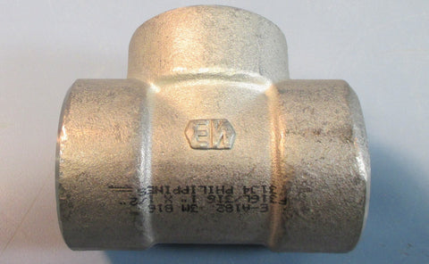 EN EA182 A182 Stainless Tee F316L/316 3M B16 1" x 1/2" NWOB