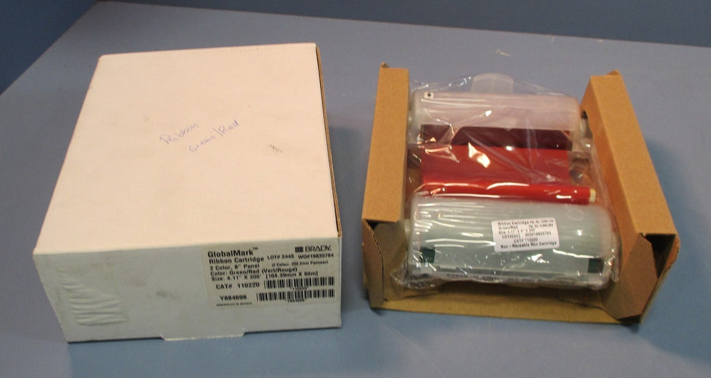 Brady Ribbon Cartridge Green/Red 2 Color 8" Panel, 4.11" x 200' 110220