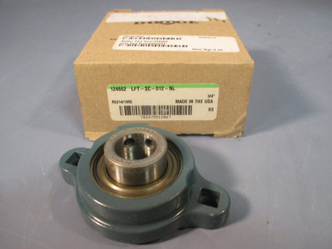 DODGE LFT-SC-012-NL, 2 BOLT FLANGE BEARING 3/4" BORE 124662